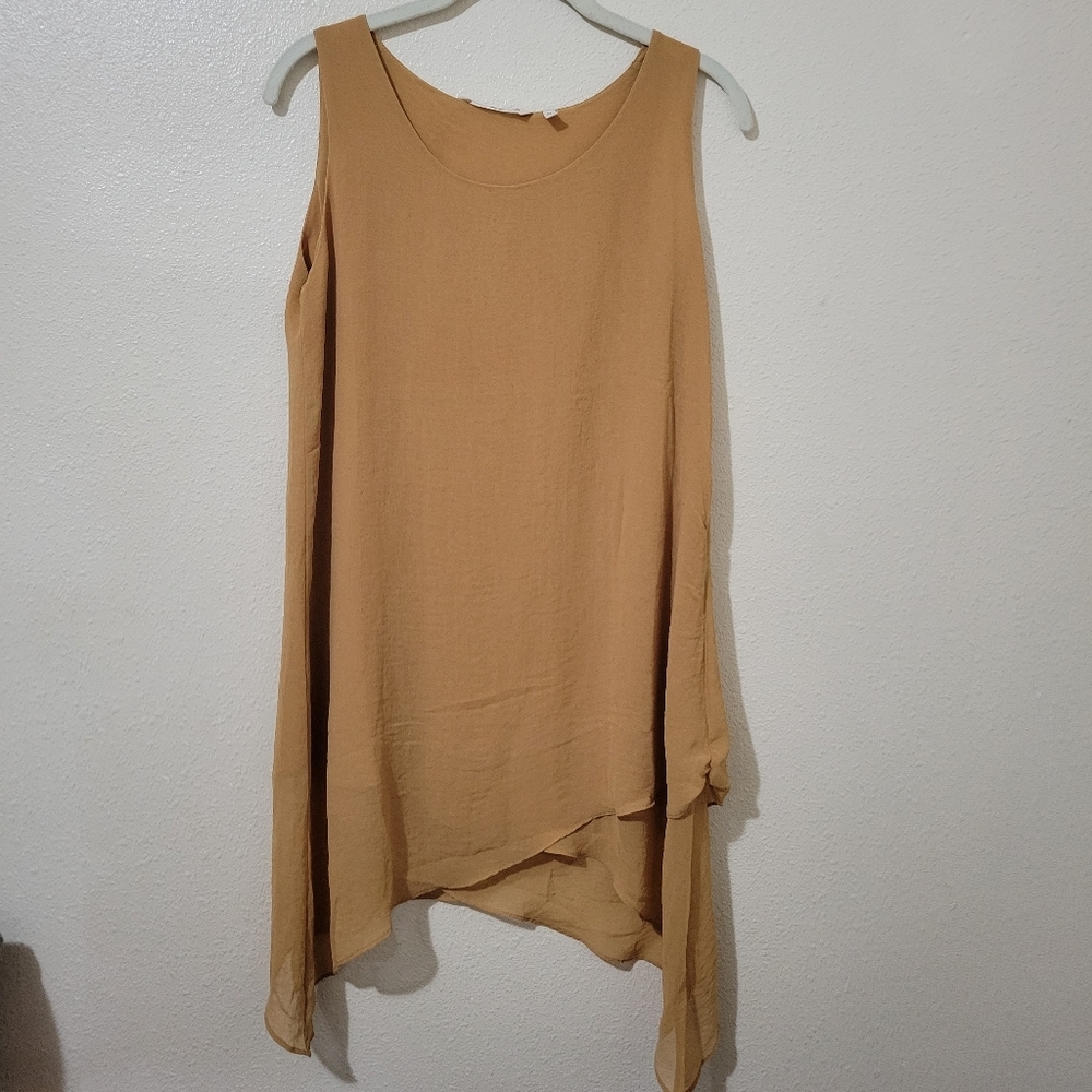 Soft Surroundings Celine Asymmetric Chiffon Tunic Tank Top Size XS